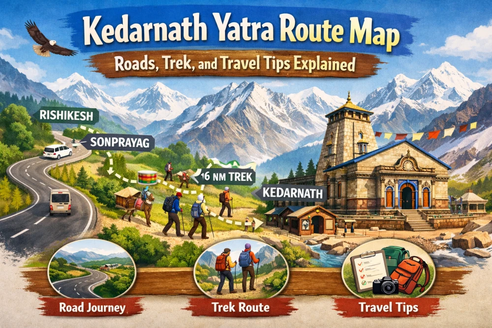 Kedarnath Yatra Route Map: Roads, Trek, and Travel Tips Explained